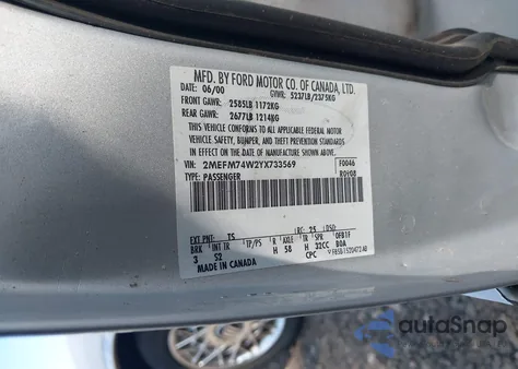 2000 Mercury Grand Marquis Gs from USA, damaged, VIN 2MEFM74W2YX7FFIJD